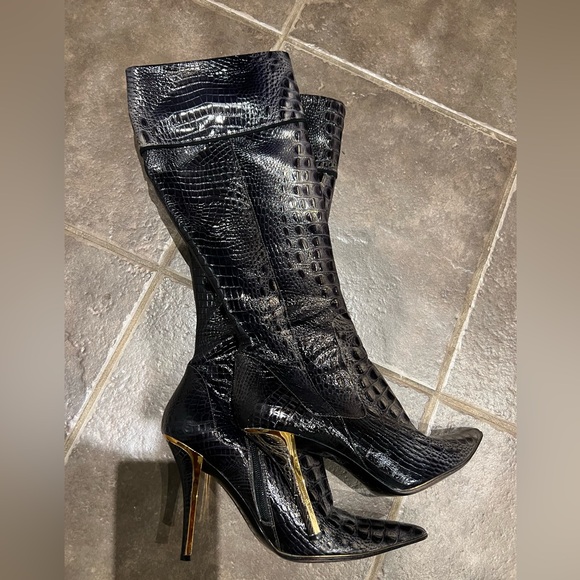 Leather high boots worn once - Picture 4 of 4